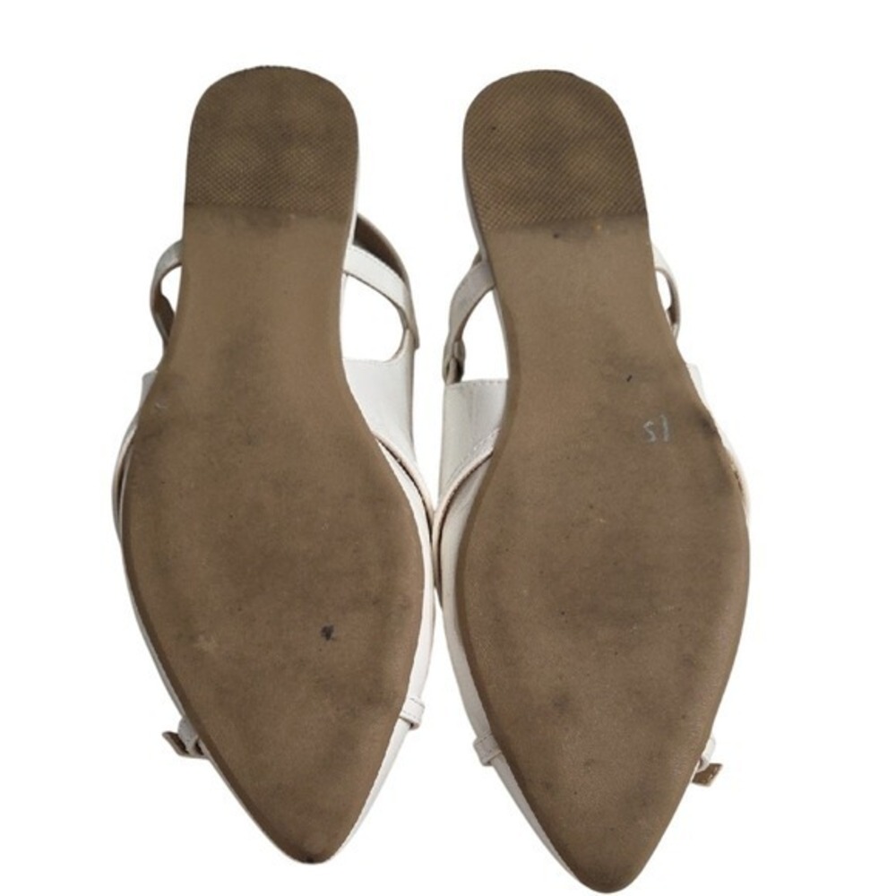 Report White Flats Sandals Size 9 W ‎ Gold Buckles Strap - Picture 4 of 4